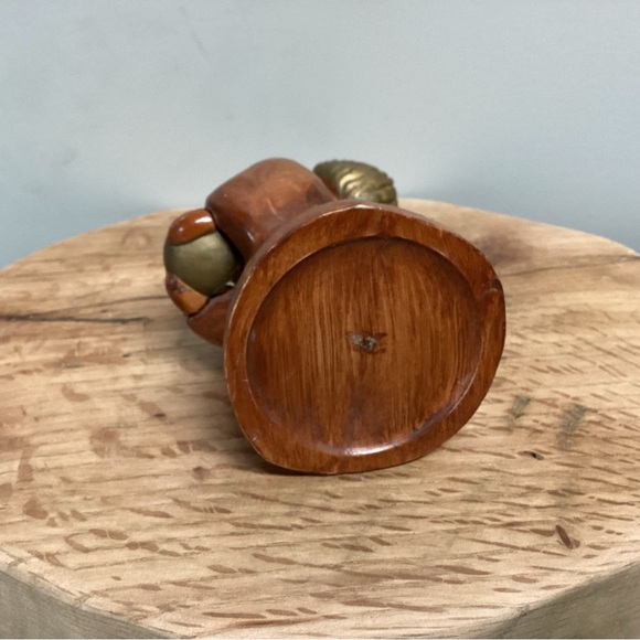 Vintage - Wood Carved Singing Angel Girl Figurine - Candle Holder - Decor - Picture 8 of 12